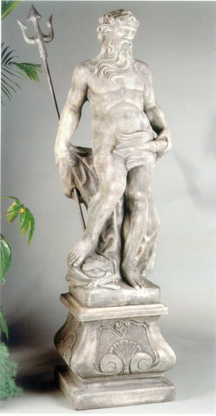 Neptune Life-size Cement Garden Sculpture
